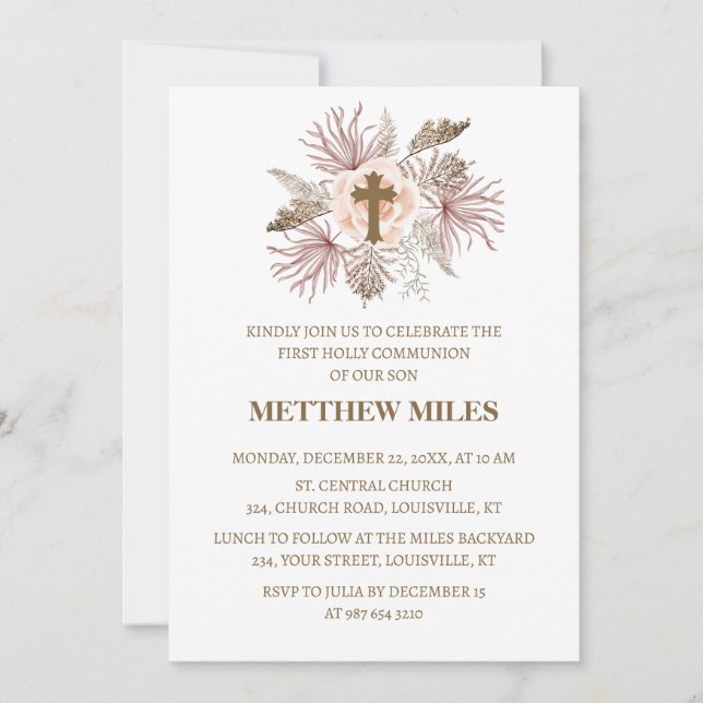 Catholic first communion  invitation (Front)