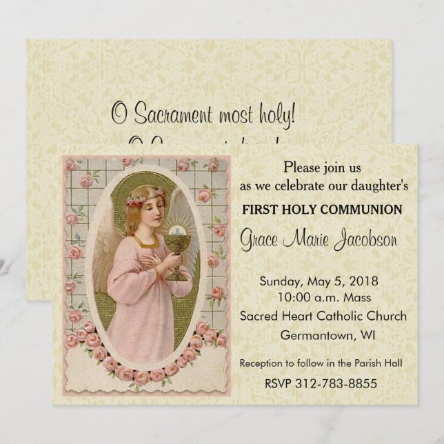 Catholic First Holy Communion Invitations (Front/Back)