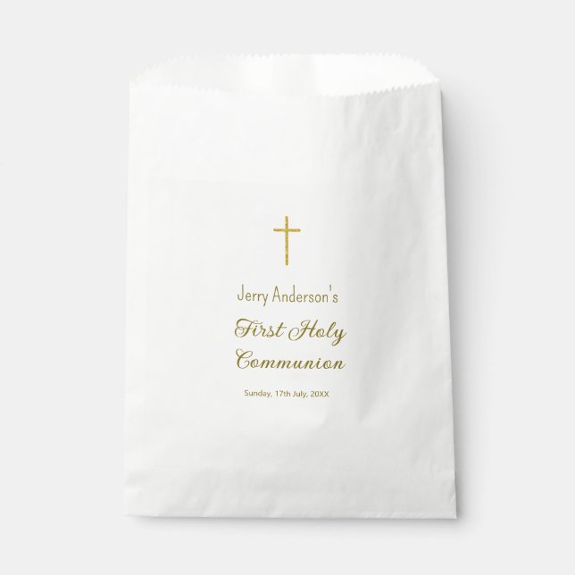 Catholic first holy communion simple QR minimal Favour Bag (Front)