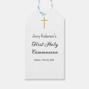 Catholic first holy communion simple QR minimal Gift Tags