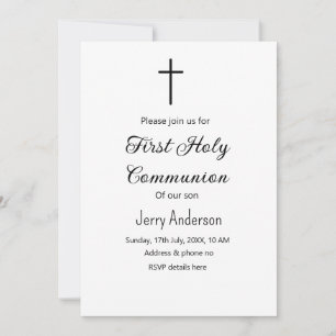 Catholic first holy communion simple QR minimal Invitation