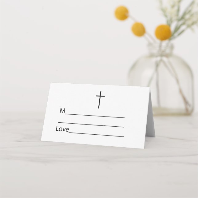 Catholic first holy communion simple QR minimal Place Card (Front)