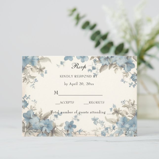 Catholic Floral Blessed Mary Pink Floral  RSVP Card (Standing Front)