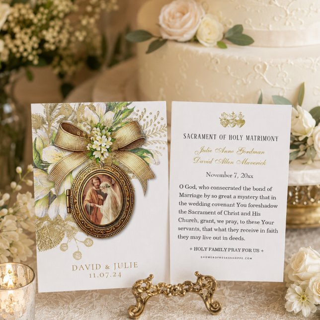  Catholic Floral Wedding Prayer Card  (Creator Uploaded)