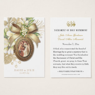  Catholic Floral Wedding Prayer Card 