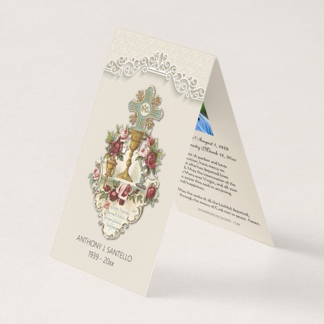 Catholic Funeral Eucharist Prayer Holy Card (Front)