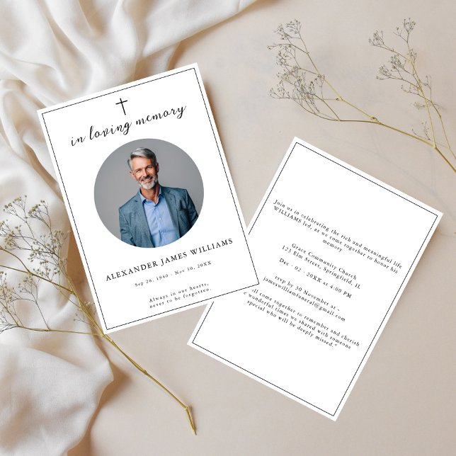 Catholic Funeral In Loving Memory Photo Invitation (Creator Uploaded)