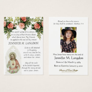 Catholic Funeral Jesus Floral Vintage Prayer