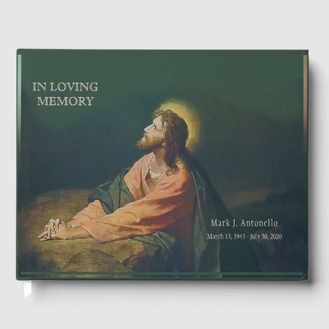 Catholic Funeral Memorial Celebration of Life  Guest Book (Front)