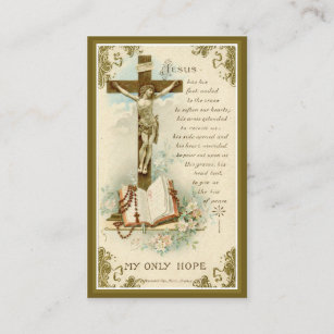 Catholic Funeral Memorial Crucifix Holy Card