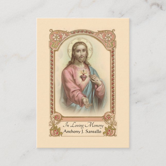 Catholic Funeral Memorial Prayer Holy Card (Front)