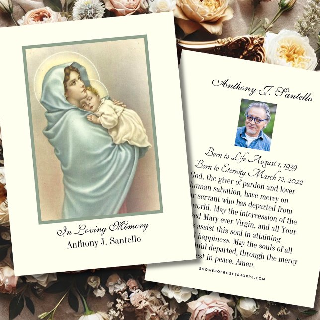 Catholic Funeral Memorial Prayer Holy Card (Creator Uploaded)