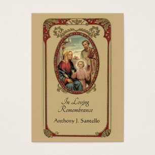 Catholic Funeral Memorial Prayer Holy Card