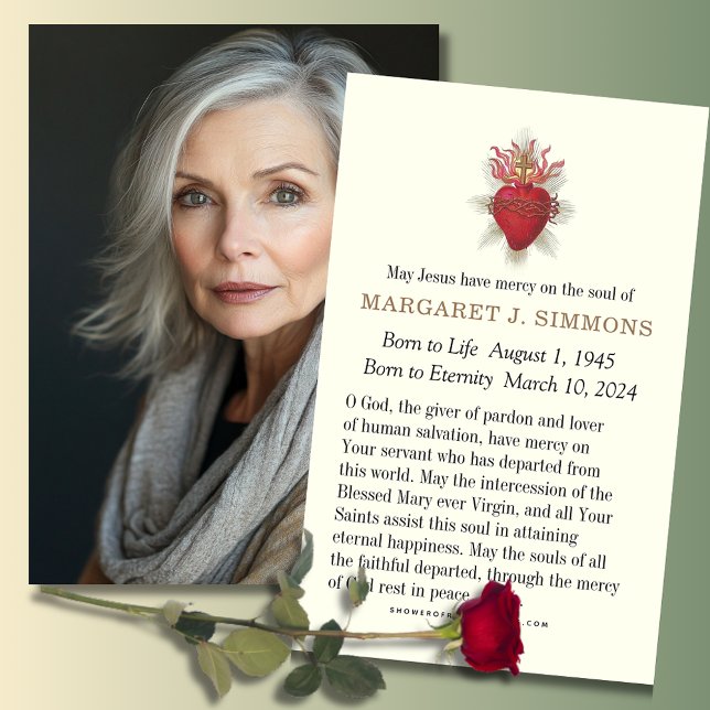 Catholic Funeral Memorial Sympathy Prayer Card (Creator Uploaded)