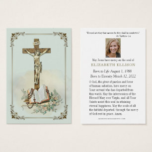 Catholic  Funeral Prayer Memorial Prayer Card