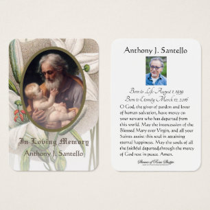Catholic Funeral St. Joseph Prayer Holy Card