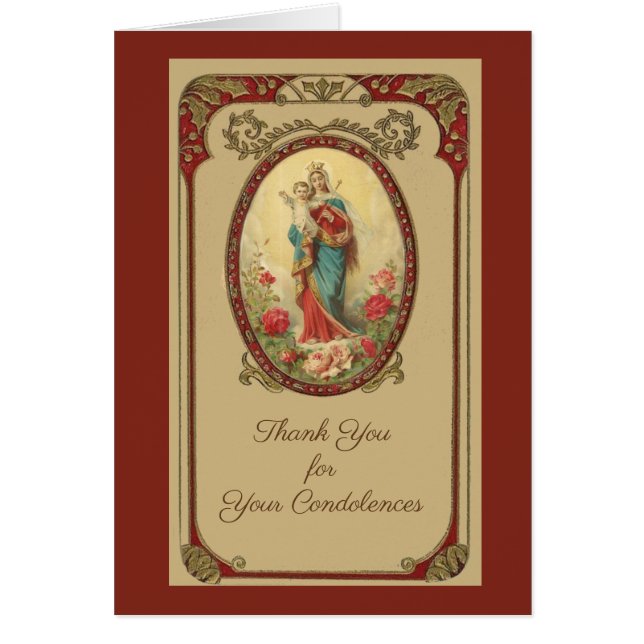 Catholic Funeral Sympathy Holy Card Thank You (Front)