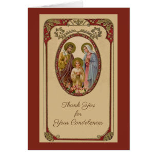 Catholic Funeral Sympathy Holy Card Thank You