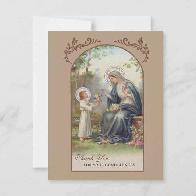 Catholic  Funeral Sympathy Holy Card Thank You (Front)