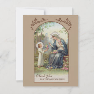 Catholic  Funeral Sympathy Holy Card Thank You