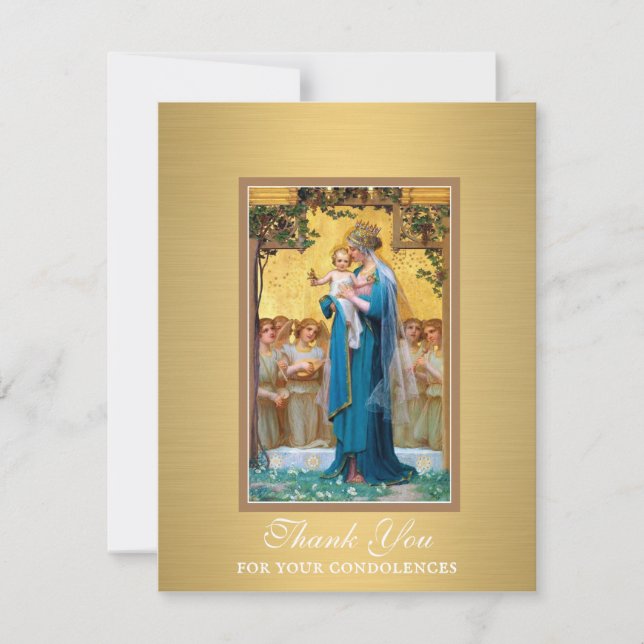 Catholic  Funeral Sympathy Holy Card Thank You (Front)