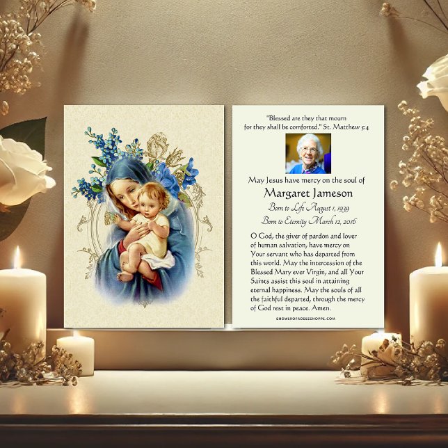 Catholic Funeral Virgin Mary Jesus Prayer Card (Creator Uploaded)