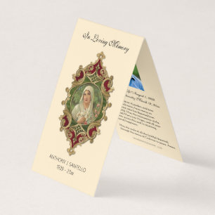 Catholic Funeral Virgin Mary Prayer Holy Card