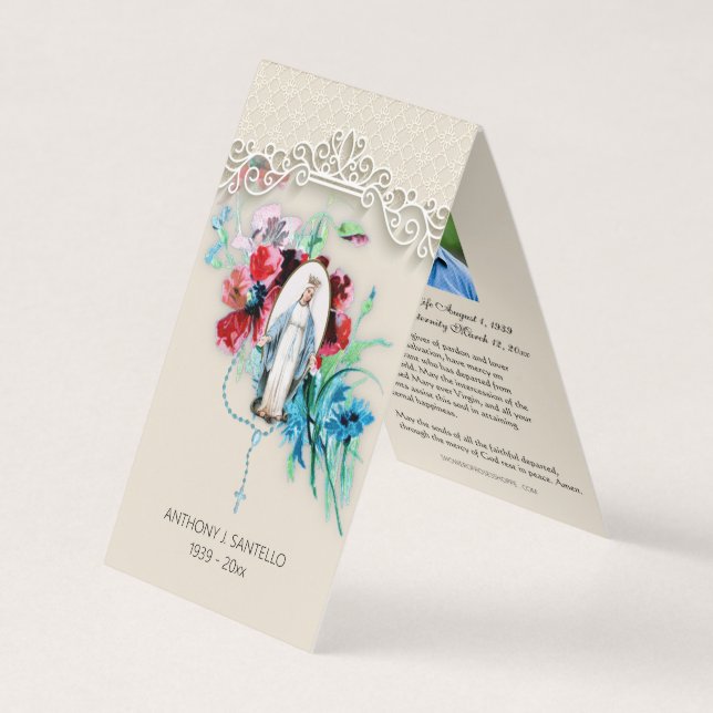 Catholic Funeral Virgin Mary Prayer Holy Card (Front)