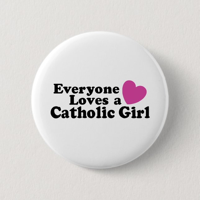 Catholic Girl 2 Inch Round Button (Front)