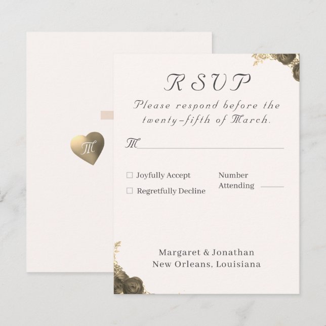 Catholic Grace Wedding  RSVP Card (Front/Back)