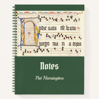 Catholic Gregorian Chant Latin Mass Medieval Teal Notebook