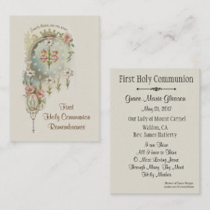 Catholic Holy Card for First Holy Communion