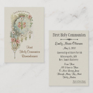Catholic Holy Card for First Holy Communion