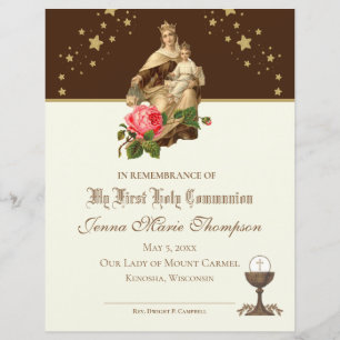 Catholic Holy Communion Remembrance Certificate