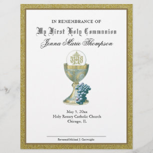 Catholic Holy Communion Remembrance Certificate