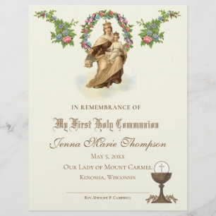 Catholic Holy Communion Remembrance Certificate