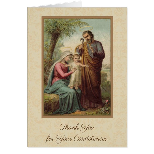 Catholic Holy Family Funeral Condolence Thank You (Front)