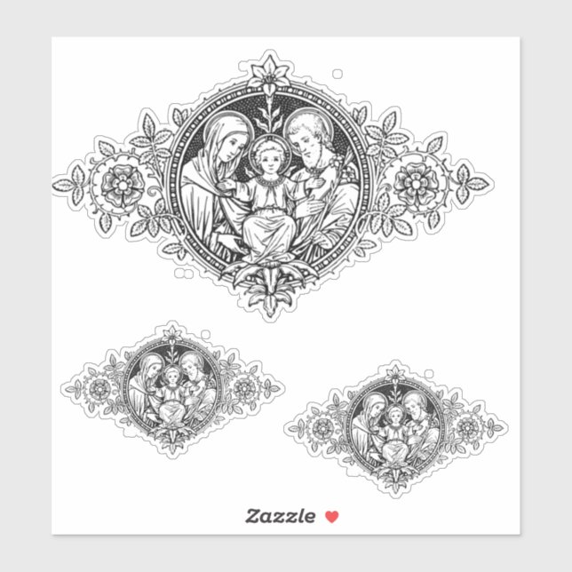 Catholic Holy Family Jesus Mary Joseph Religious (Sheet)