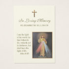 Catholic Jesus Divine Mercy Funeral Prayer Card