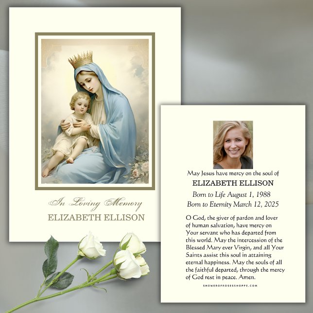 Catholic Jesus Divine Mercy Funeral Prayer Card (Creator Uploaded)