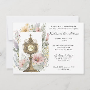 Catholic Jesus First Communion Invitations