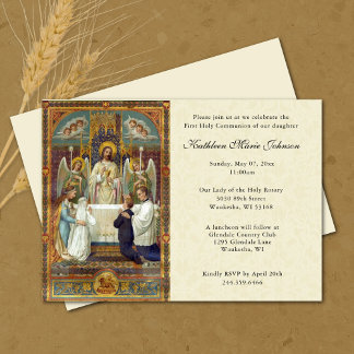 Catholic Jesus First Communion Invitations