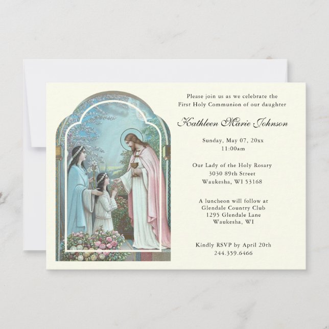 Catholic Jesus First Communion Invitations (Front)