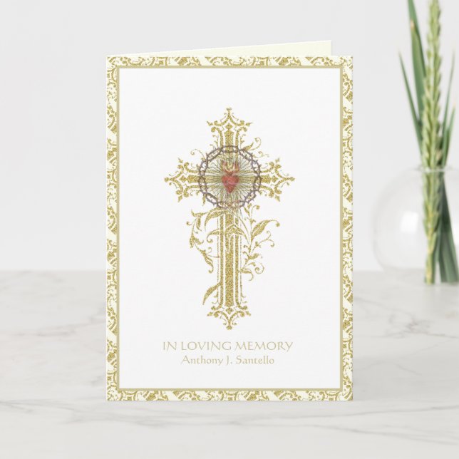 Catholic Jesus Funeral Mass Religious Prayer  Card (Front)