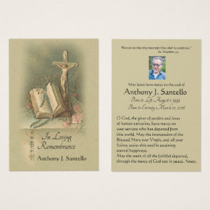 Catholic Jesus Funeral Sympathy Prayer Holy Card