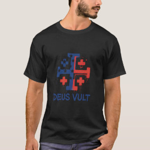 Catholic Knight Templar Crusader Cross American Fl T-Shirt