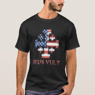 Catholic Knight Templar Crusader Cross American Fl T-Shirt