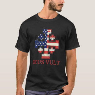 Catholic Knight Templar Crusader Cross American Fl T-Shirt