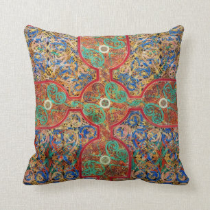 Catholic Lindisfarne Gospels Illumination Throw Pillow