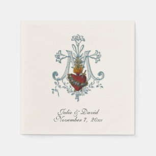 Catholic Marian Cross Wedding  Napkin